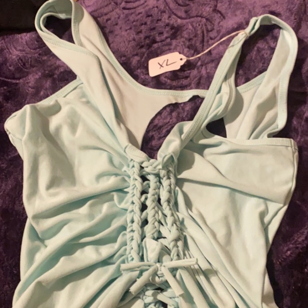 NWT hand made braided tank top w open back